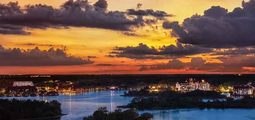 Sunset from one of the luxury RV resorts in Florida.