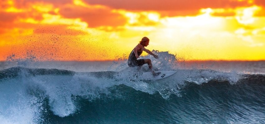 Someone surfing in one of the best places to surf on the east coast.