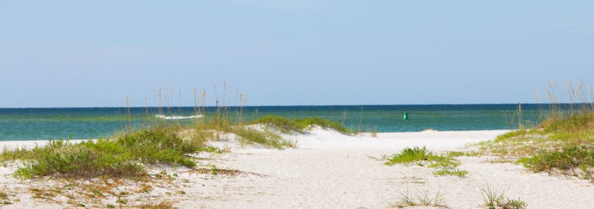 The white sand beach of Lido Key, Florida.