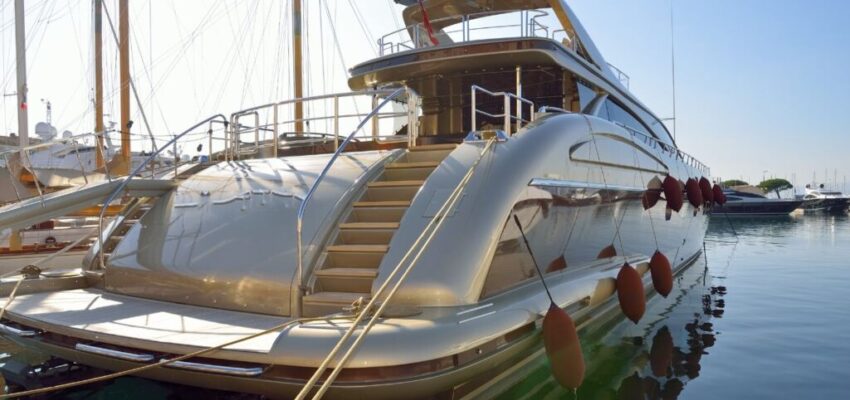 A yacht with a luxurious part where guests can relax and enjoy the ride.