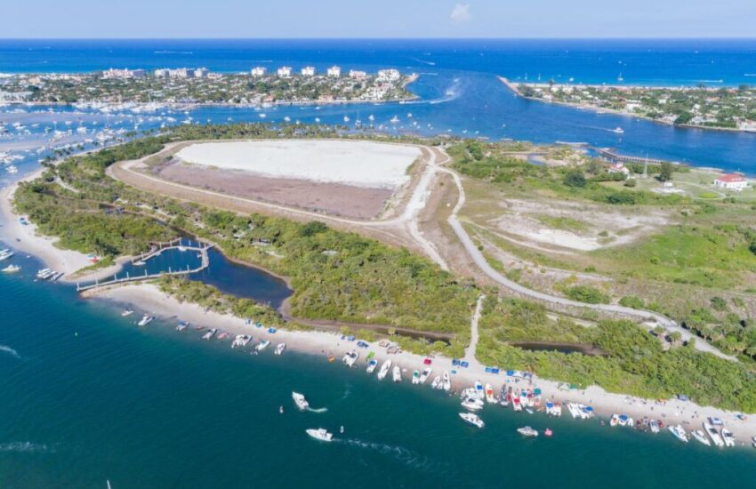 A view from Peanut Island is a stunning 79-acre island at the mouth of the Lake Worth inlet in Riviera Beach, Florida.