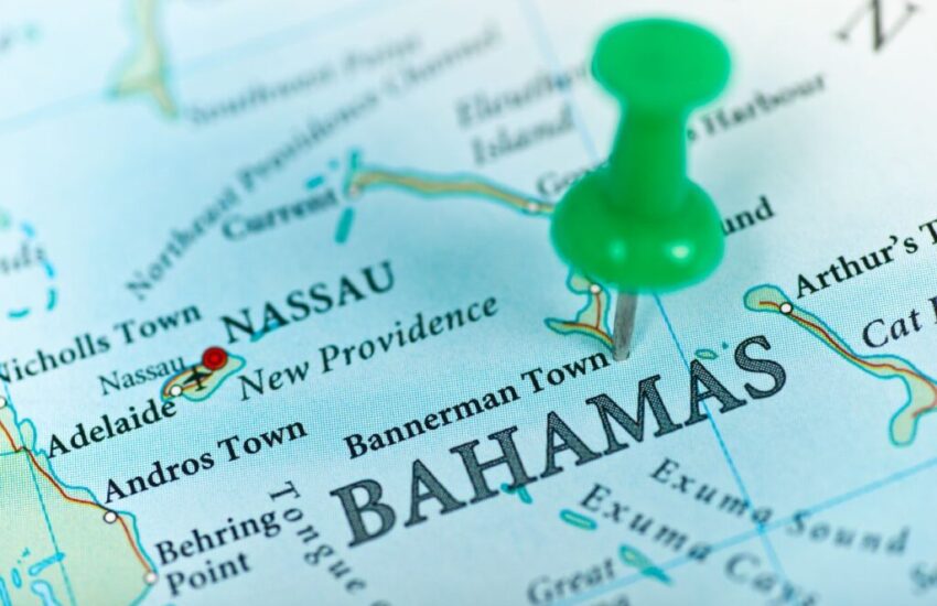 The map that pinned to the Bahamas. 