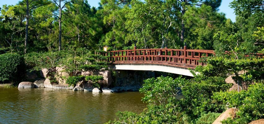 The Morikami Museum and Japanese Gardens cover 16 acres on Delray Beach.