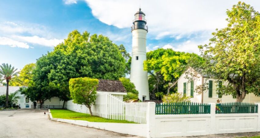 The Key West Lighthouse is a historic structure at 86 feet that offers panoramic views of Key West. The well-preserved lighthouse and building was built in 1847.