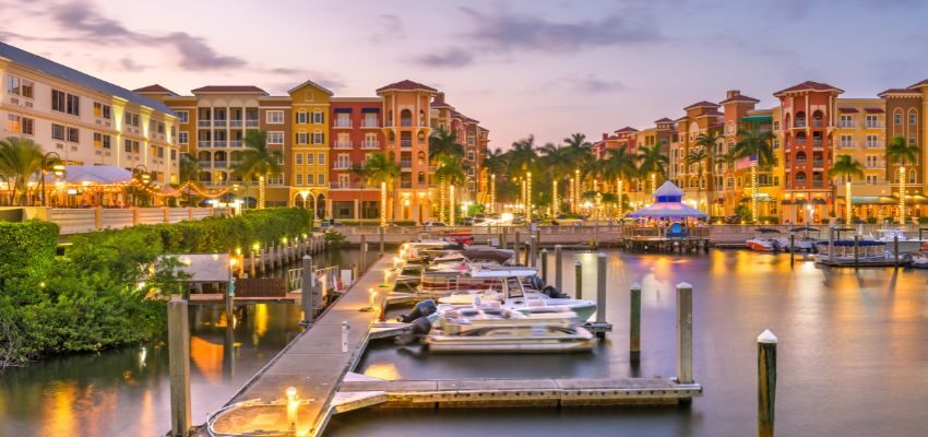 Naples sits on the edge of the Everglades on Florida's Gulf Coast. Naples is a top destination for relaxation and golfing activities.