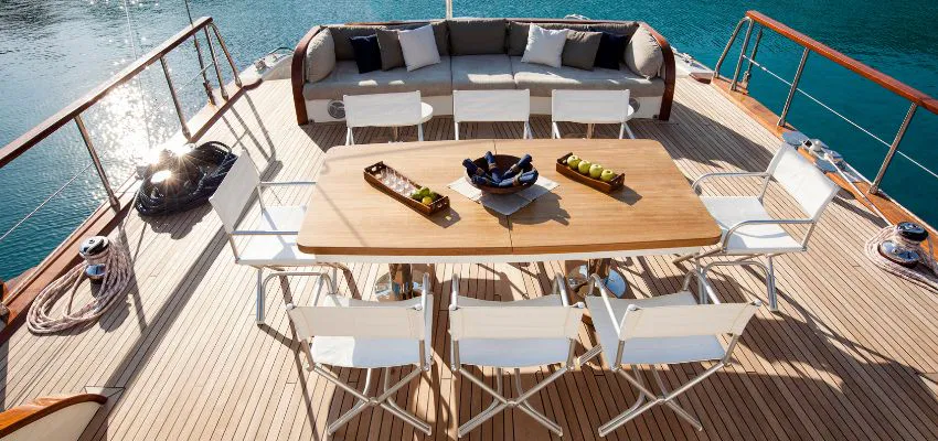 A lounge on deck as part of the yachting benefits you can experience.