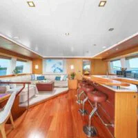 Boca Raton and Delray Beach yacht charter interior image of our lounge.