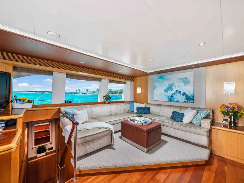 Boca Raton and Delray Beach yacht charter interior image of our lounge.