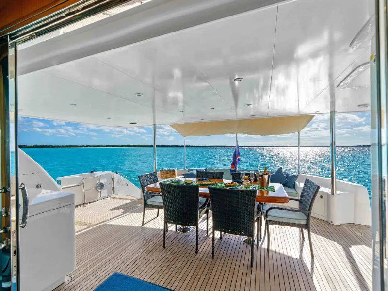 Boca Raton and Delray Beach yacht charter exterior image of deck.